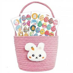 Woven Easter Bunny Egg Basket With Handles For Kids Empty Hunt Bags Gift