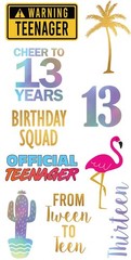 13th Birthday Temporary Tattoos – 4 Sheets – Funny Birthday Party Favors for …