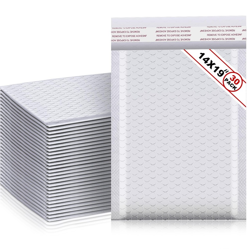 Henoyso 30 Pcs Extra Large Bubble Mailers 14 x 19 Inches Resealable Padded En…