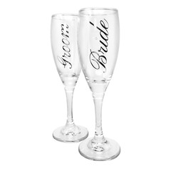 Bride and Groom Champagne Glasses Set of 2 – 6 oz – #6049