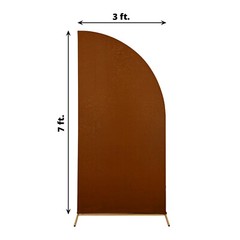 7 ft x 3 ft CINNAMON BROWN Matte Fitted Spandex Half Moon Arch Stand Cover