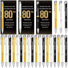 24 Set Birthday Party Favor for Guest 80th Birthday Ballpoint Pens with Thank…