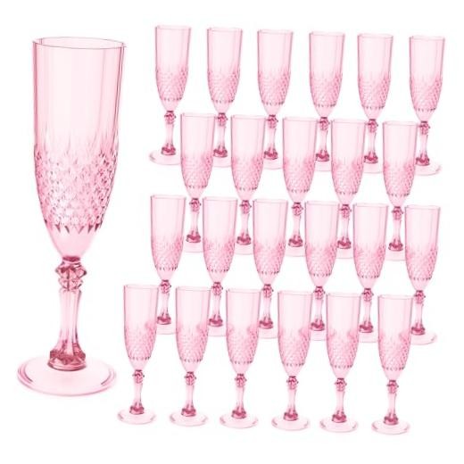 Plastic Champagne Flutes, Champagne Glasses Bulk, Reusable Unbreakable Acrylic
