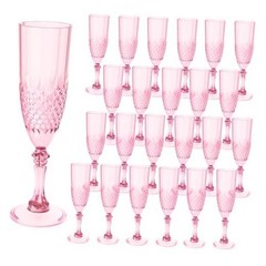 Plastic Champagne Flutes, Champagne Glasses Bulk, Reusable Unbreakable Acrylic