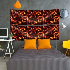 2 Pack Lava Themed Aisle Runners Halloween Lava Party Decorations Fire Volcano T