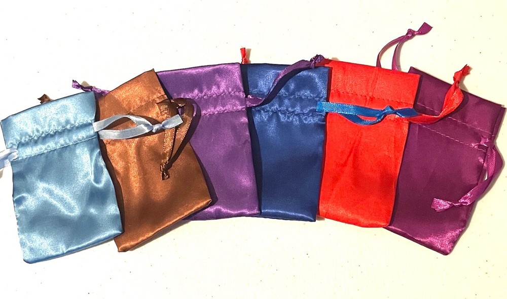 10-PACK SATIN BAGS 2.5″ x 2.5″ party favor wedding gift jewelry drawstring pouch