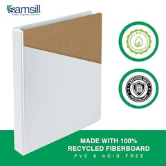 0.5 Inch 3 Ring Binder, Economy Round Ring, Clear View 4-Pack White 0.5-Inch