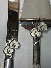 Lenox True Love 2 Piece Dessert Silver Plated Wedding Cake Serving Set