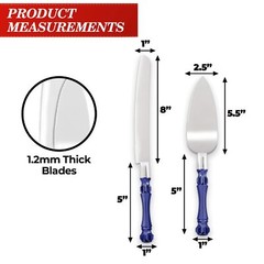 Blue Cake Knife and Server Set Cake Server & Knife Set of 2 with Acrylic Handles