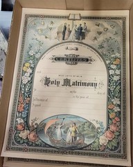 Victorian Trading Blank Antique Replica Marriage Certificate 12×16 from 1869 18C