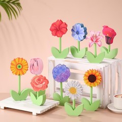 10 Pack Spring Wooden Flower Decor – Tulips & Daisies Centerpiece Signs for Home