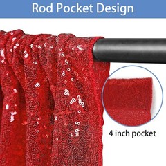 Versatile Red Sequin Curtain Set 2FTx8FT – Perfect for Parties & Celebrations