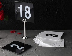 Pre-Printed Plastic Table Numbers 1-50, 4×4 Inches, 2-Pack for Easy Event Setup