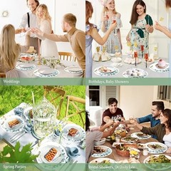 48 PCS Paper Placemats, Disposable Round Table Mats Greenery Eucalyptus Leaves
