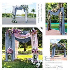 Wedding Arch Draping Fabric,4 Panels 28″ x20ft Dusty Blue Wedding Arch Drapes…