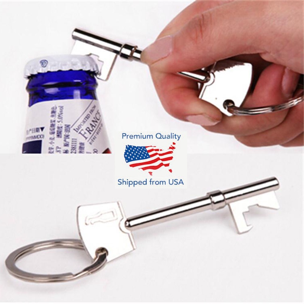 Wedding Favors Vintage Skeleton Metal Key Beer Bottle Opener Keychain Kit