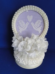 New Vintage Wilton «Love Birds in Lace » Wedding Cake Top, Lilac , 109-3001