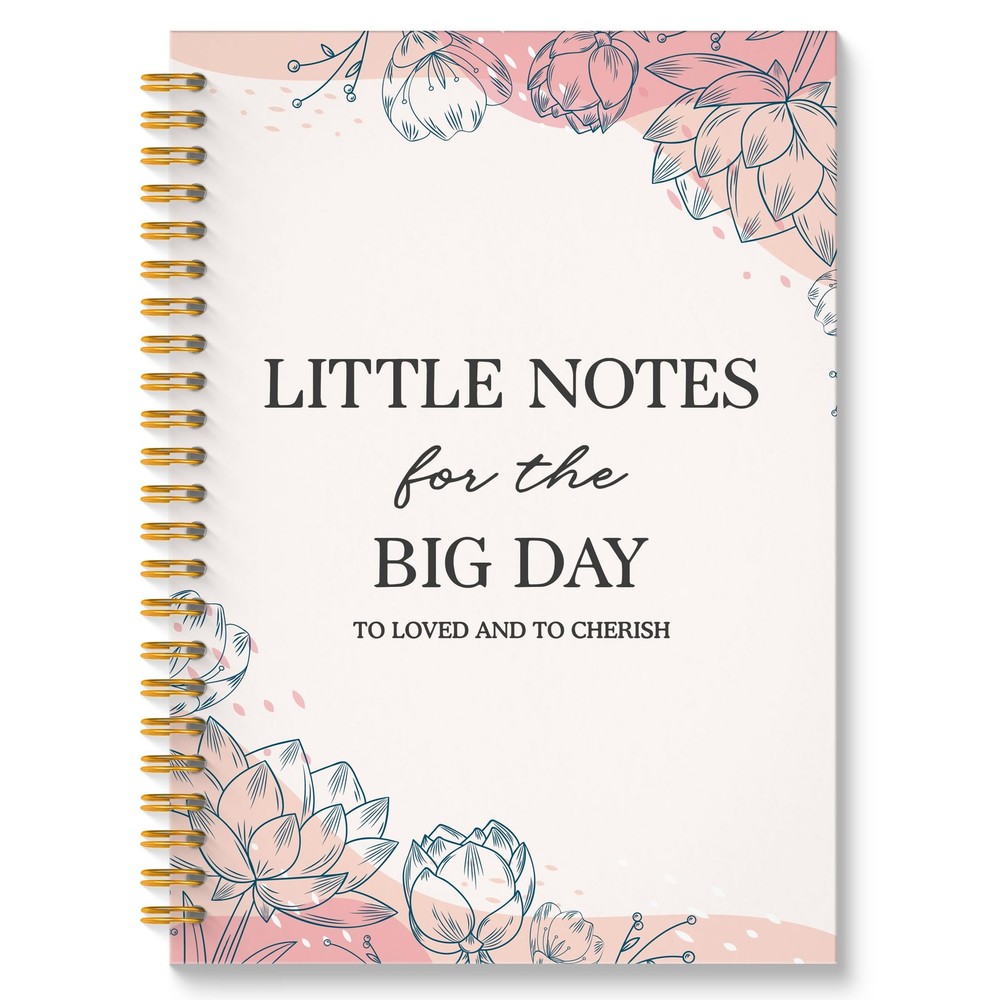 ROXMART Pastel Pink Floral Wedding Spiral Notebook, Engagement Gifts…