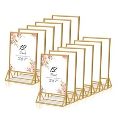 Gold Frames 5×7 Acrylic Sign Holder Double Sided Picture Frames 5X 7-12 Pack