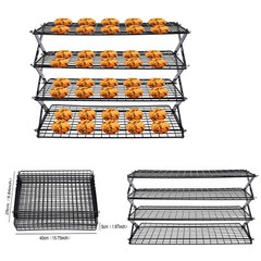 4-Tier Baking Cookie Cake Display Rack Cooling Shelf Gourmet Food Storage Holder