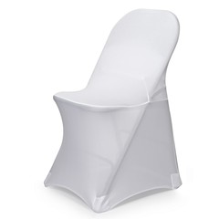 10pc Spandex Folding Chair Cover Banquet – Fitted Slipcover – White