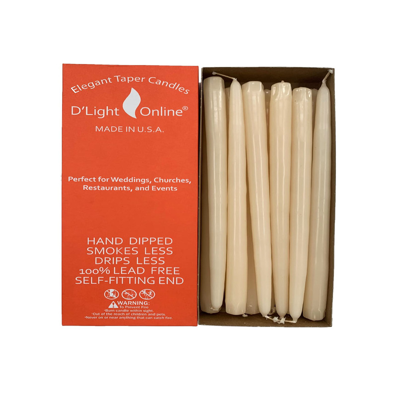 D’Light Online Ivory Taper Candles 12 Inch Premium Quality Tapered Candles