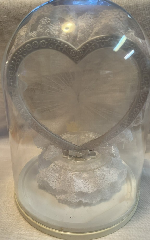New Elegant Wedding Heart White Lace 9” Cake Topper