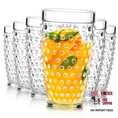 Yomarkrt 19OZ Highball Plastic Drinking Glasses – Set of 6 Clear Water