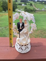 Vintage Mid Century 1950s Wedding Cake Topper Plastic 7″ Coast Novelty 1959