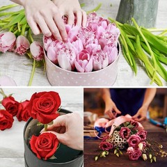 6Pcs Flower Foam Blocks,6.5Inch Round Dry Floral Foam for Artificial6631