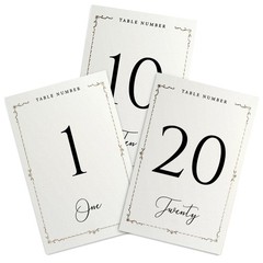 -Table Numbers 1-30 Double Sided Wedding Table Numbers with Embossed Designs …