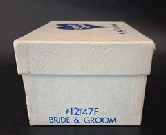 Vintage 1950’s Javit Crystal Bride & Groom Wedding Champagne Coupe Set in Box
