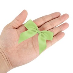 100Pcs Mini Ribbon Bows 2.5″ Mini Fabric Satin Ribbon Flower Bows Olive Green