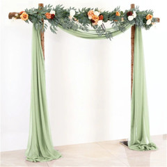 Chiffon Wedding Arch Draping Fabric,75*600Cm Wedding Arch Drapes Sheer Backdrop