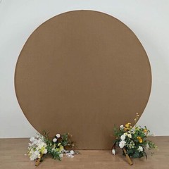 TAUPE 7.5 ft Fitted Spandex Round BACKDROP STAND COVER Party Wedding Decorations