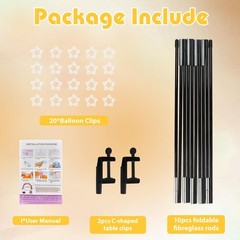 Voircoloria 13ft Table Balloon Arch Kit, 4.5 to 6.5 feet, Black
