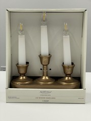 8.66″ Christmas Window Flameless Candelabra Brass – Hearth & Hand with Magnolia