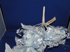 New Oddity Inc Light Blue Satin Roses and Pedal Flowers Bridal Bouquet