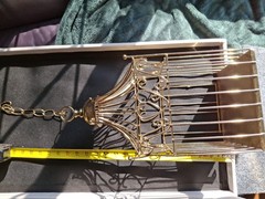 Gold Finish Metal Heart Bird Cage+Adj Hanging Chain Wedding Card Holder Planter