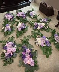 Flowers in shades of purple, can be used for parties, weddings or any party eve.