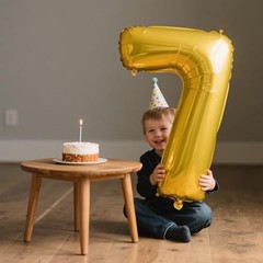 40 Inch Balloon First Birthday Jumbo Mylar Foil Helium Balloon Number 7 Gold