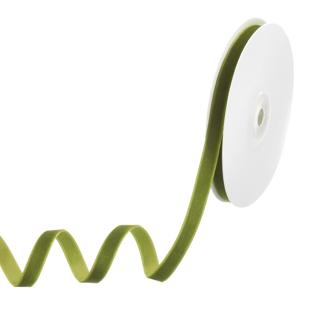 Velvet Ribbon 10 Yards 3/8″ Wide Nylon Fabric Ribbons Olive Green