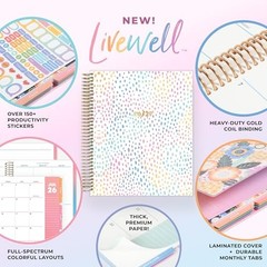 Livewell 2026-2027 Weekly and Monthly Academic Year 7″ x 9″ Rainbow- 2026/2027