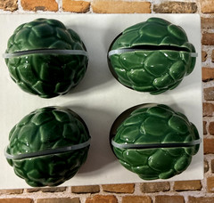 Threshold Green Artichoke Stoneware Place Card Holders 4-Piece Table Decor Set