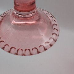 4 Pcs VTG Champagne Flutes, 5 oz Pink Goblet Champagne Glasses, Hobnail Drin..