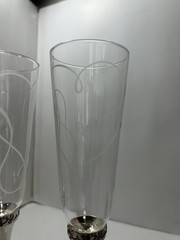 Mikasa «Love Story» Heart Shape Silver Plated Flutes Wedding / Special Occasion