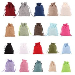 50/100/200X Burlap Gift Bags Drawstring Bag Jewelry Pouches Wedding Party Favor