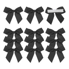 12Pcs Mini Grosgrain Ribbon Bow 2″ Self Adhesive Flower Bows Black