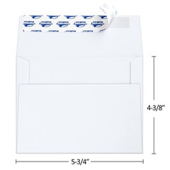 ValBox A2 Invitation Envelopes 100 Qty (4.375 x 5.75 Inches), White