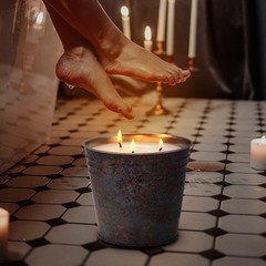 2 Packs Citronella Candle Outdoor Indoor, Large Candle, Brown Rust